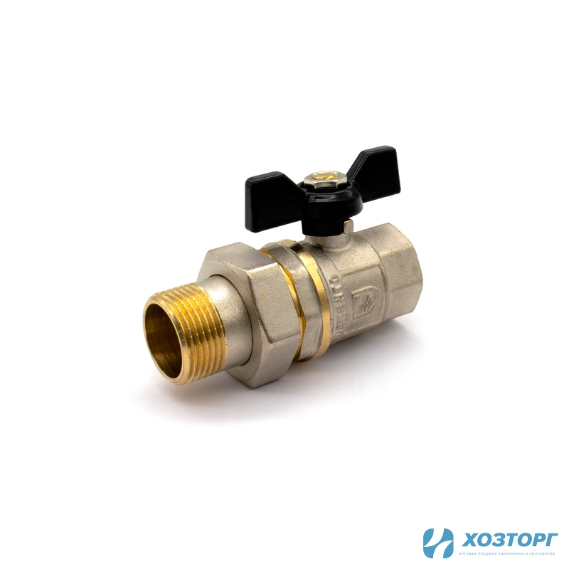 Кран шаровой Damento 3/4" В-Н бабочка с американкой (4/80) Уценка 99