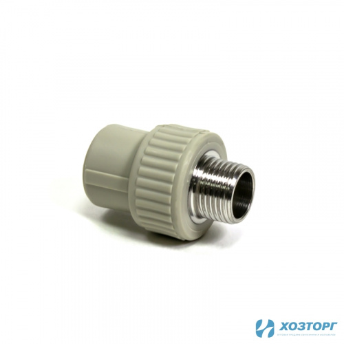 Муфта комбинированная нар.рез. 20х1/2" WALTON серый (10/300) Уценка 99