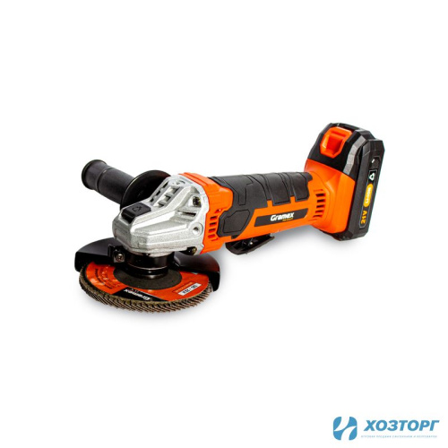  Угловая шлифмашина аккумуляторная Gramex HBC-200 (21В, 125*22,2мм диск, аккум Li-2А/ч, ЗУ) кейс (1/4) Уценка 35