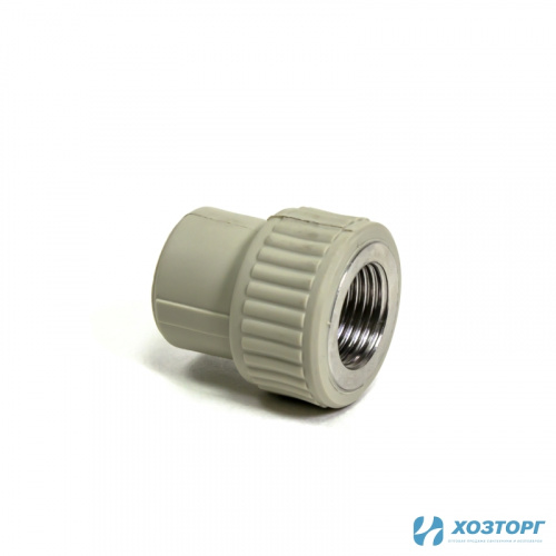 Муфта комбинированная вн.рез. 20х1/2" WALTON серый (10/300) Уценка 99