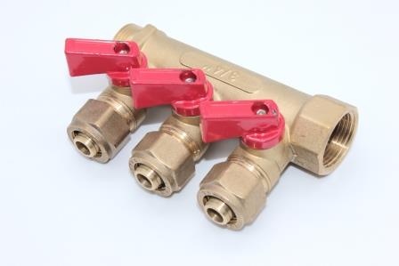 Коллектор с кранами 3/4" на 16 на 3 крана Damento(5/30) Уценка 99