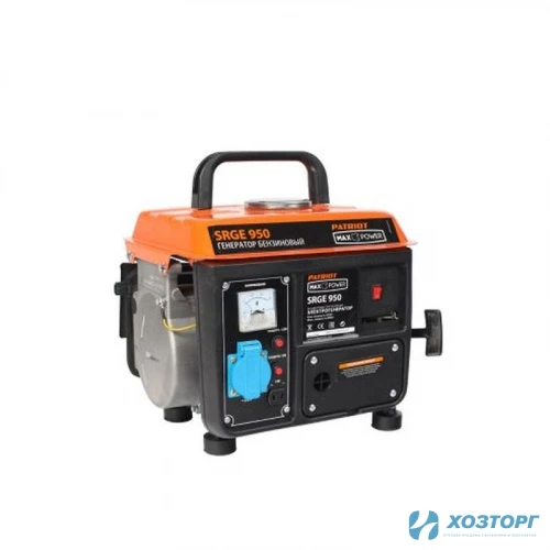 Генератор бенз PATRIOT MaxPower SRGE 950,0,8кВт,бак4,2л,17кг,руч.старт,2Т/АИ-92/1160г/кВт*ч (1/1) Уценка 50